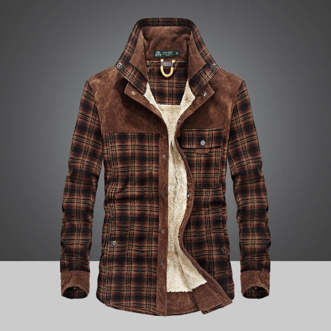 Men's Winter Plaid Jacket | Thick