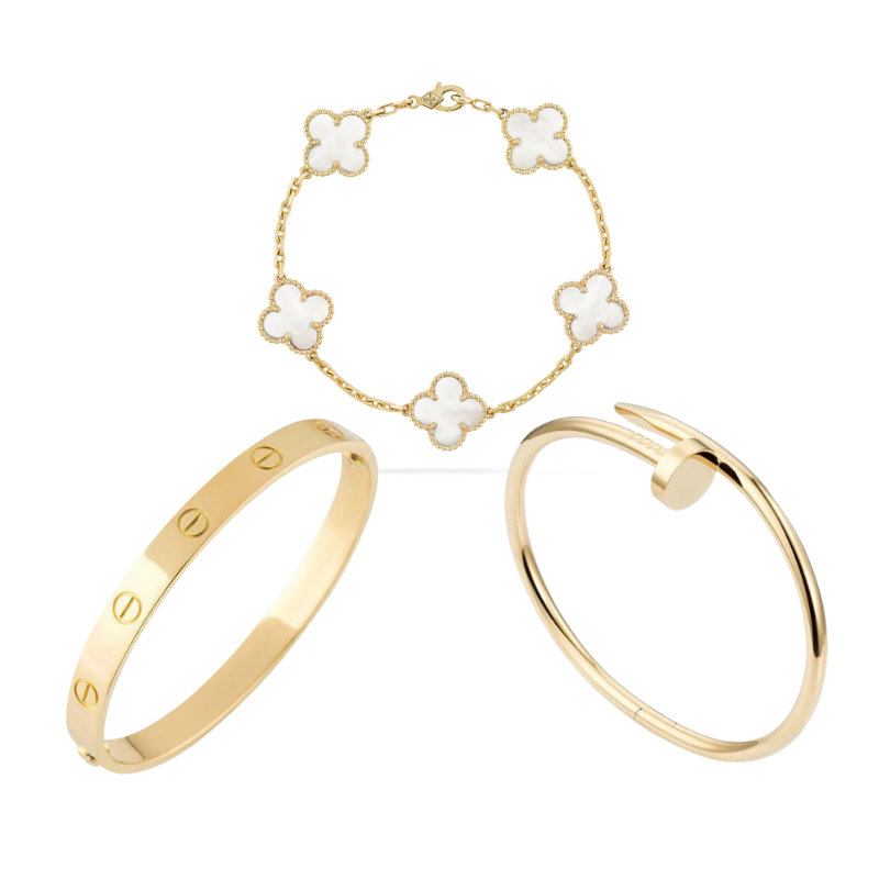 Ellen Bracelet Set (gold finish, 3-piece)