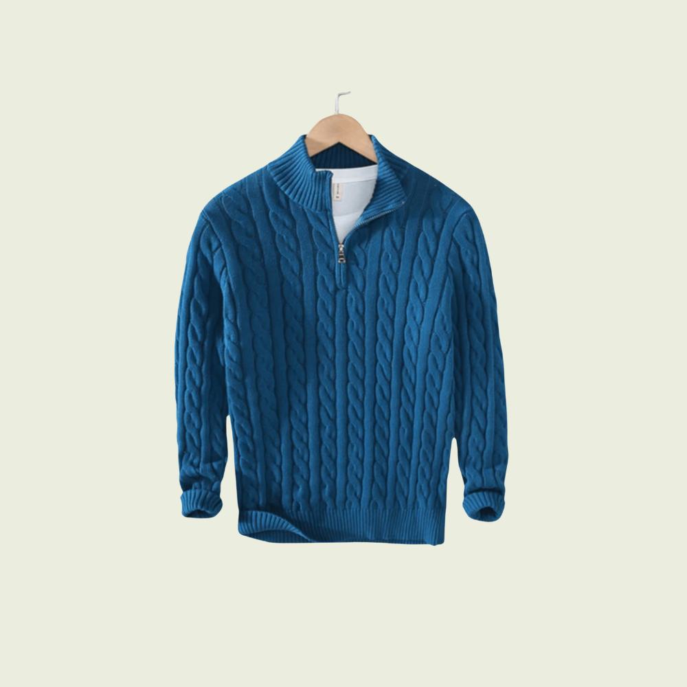 Men's Winter Zip Sweater | Knitted