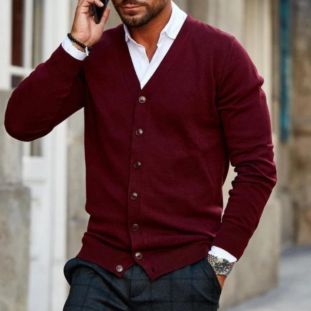 David | Men's V-Neck Cardigan | Casual