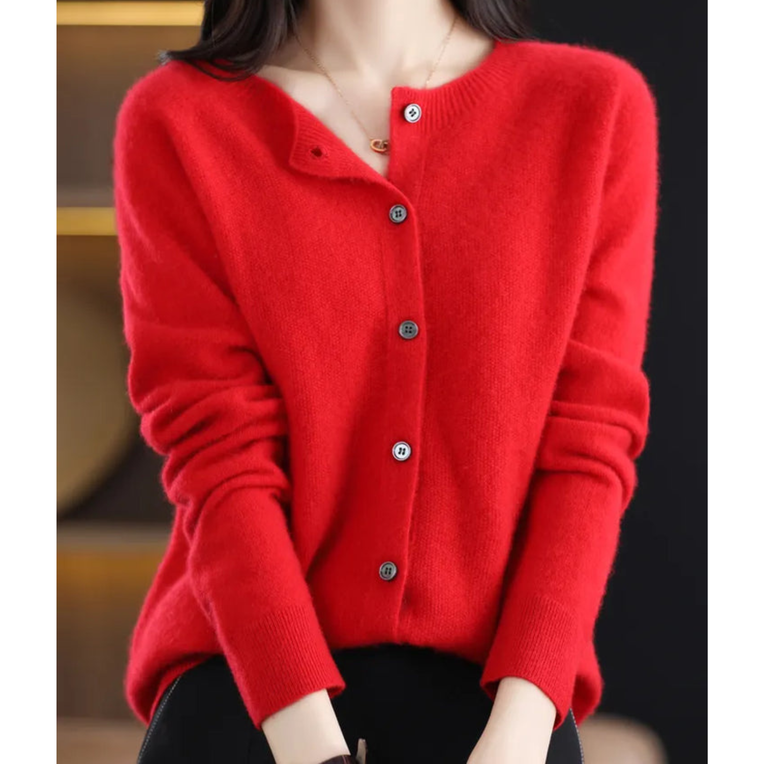 Poppy | Women's Round Neck Cardigan Sweater