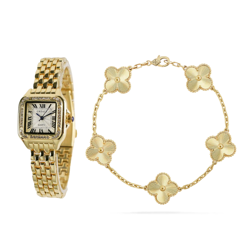 Sofia Watch & Bracelet Set (gold finish, 2-piece)