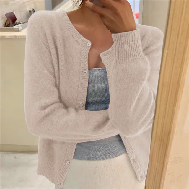 Freya | Solid Color Knit Cardigan for Women
