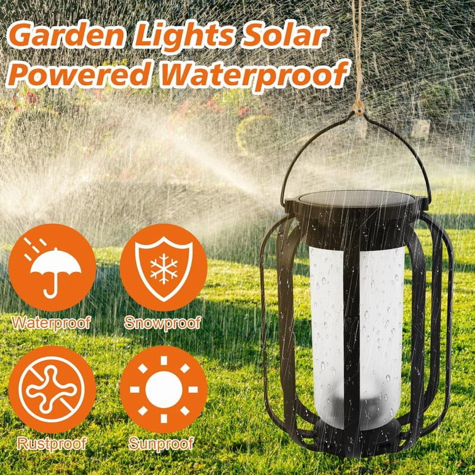 Amber Flame Solar Lantern – Warm Light for Cozy Outdoor Ambience