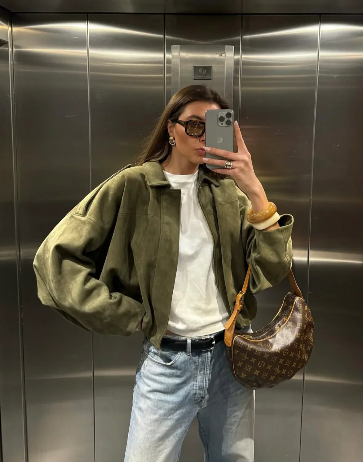 Kaori | Suede pilot jacket