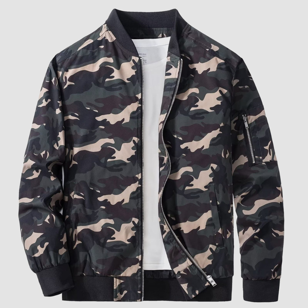 Men's Zippered Bomber Jacket | Lightweight