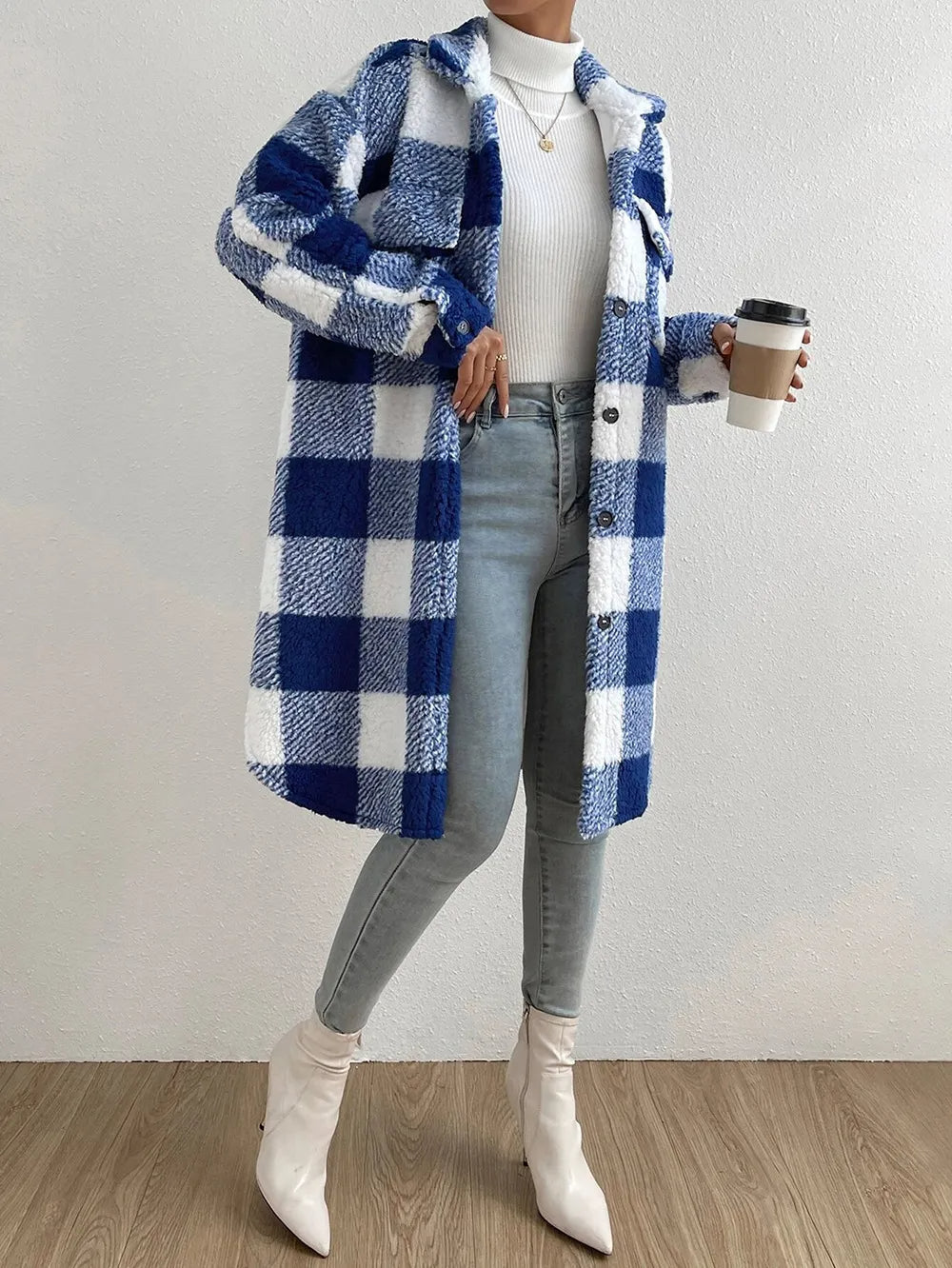 Lydia | Plaid Teddy Jacket for Extra Warmth