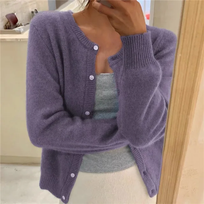 Freya | Solid Color Knit Cardigan for Women