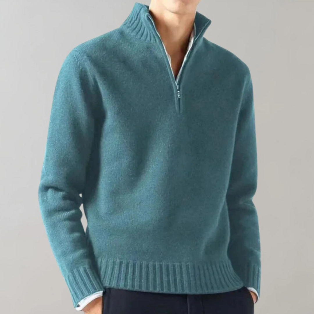 Men's Ribbed Zip Sweater | Comfortable