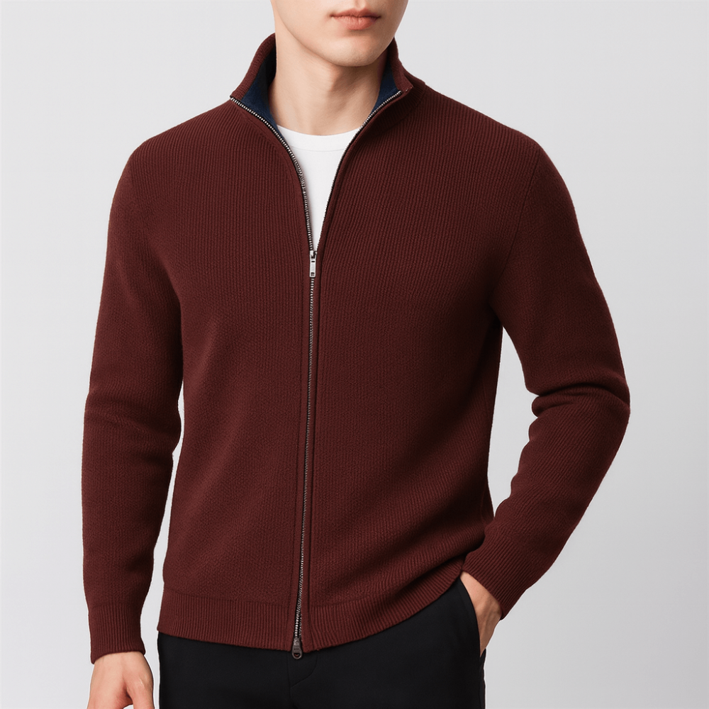 Men's Knitted Zip Sweater | Comfortable