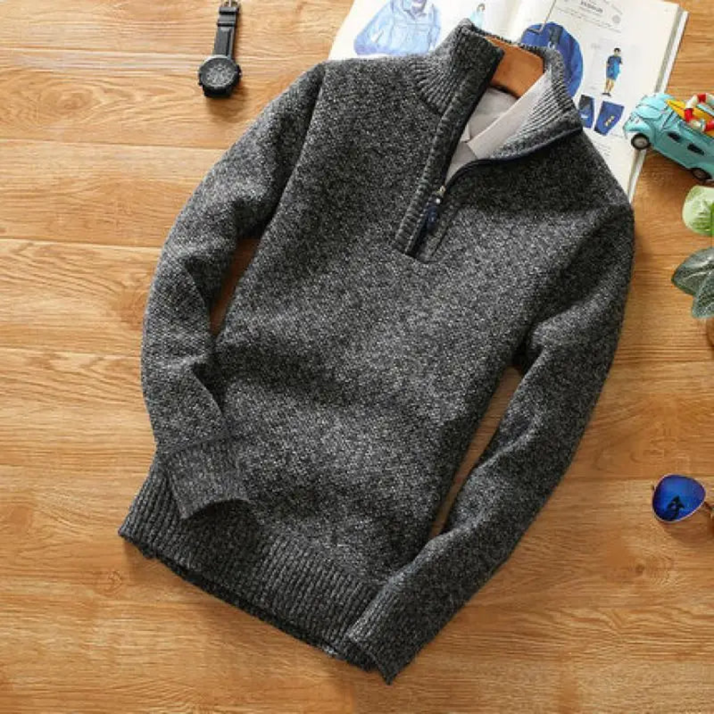 Men’s Wool Zip Sweater | Knit