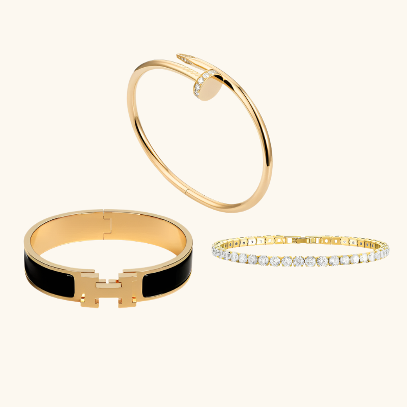 Marbella Bracelet Set (gold finish, 3-piece)