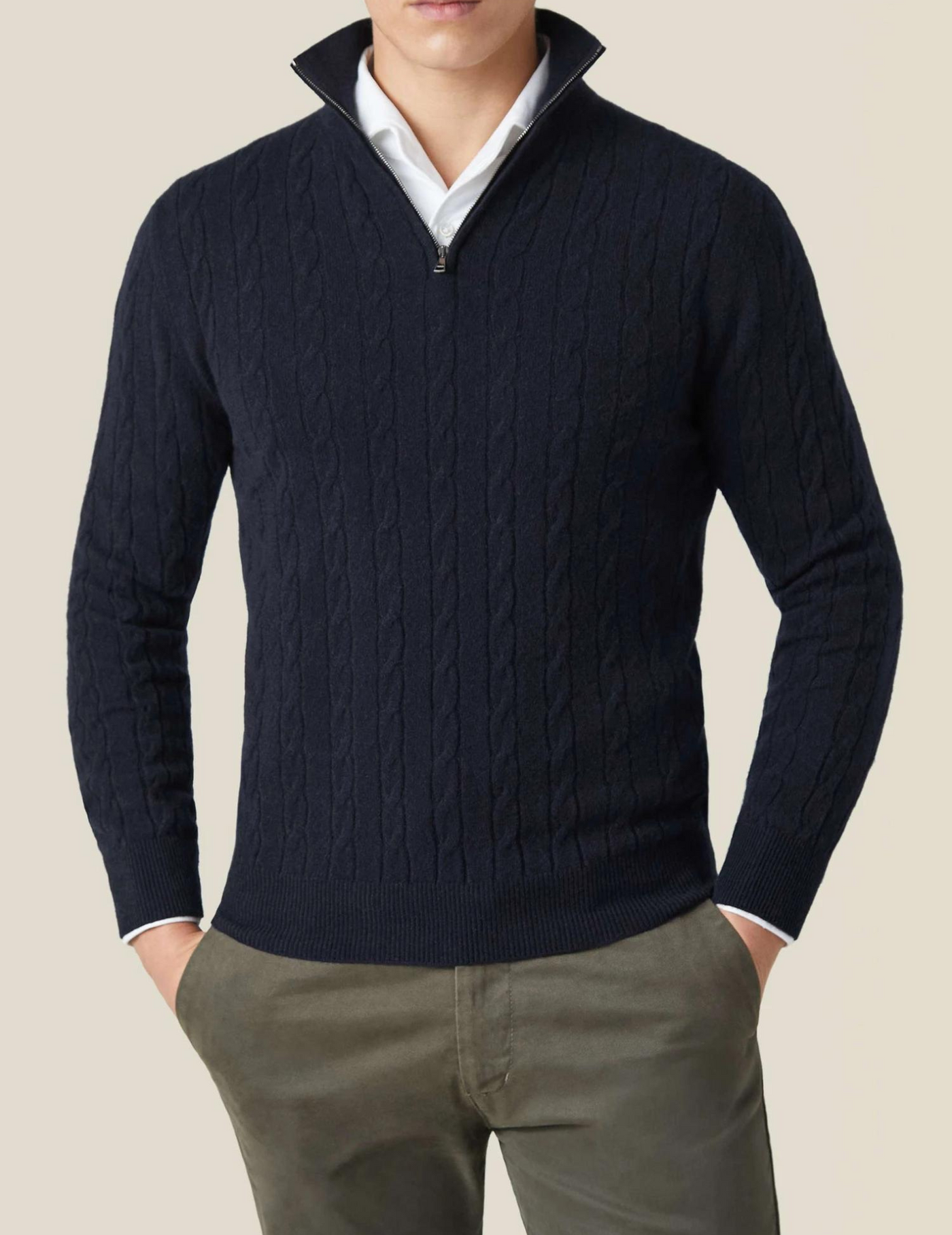 Cable Knit Zipper Sweater