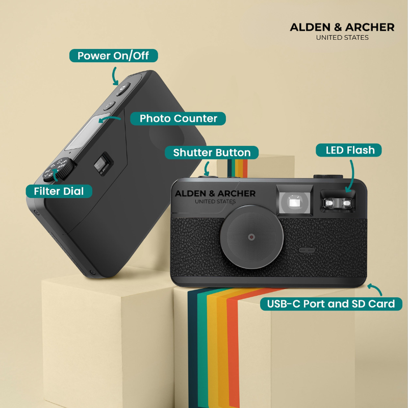 Retro Style Digital Camera - 6 filters