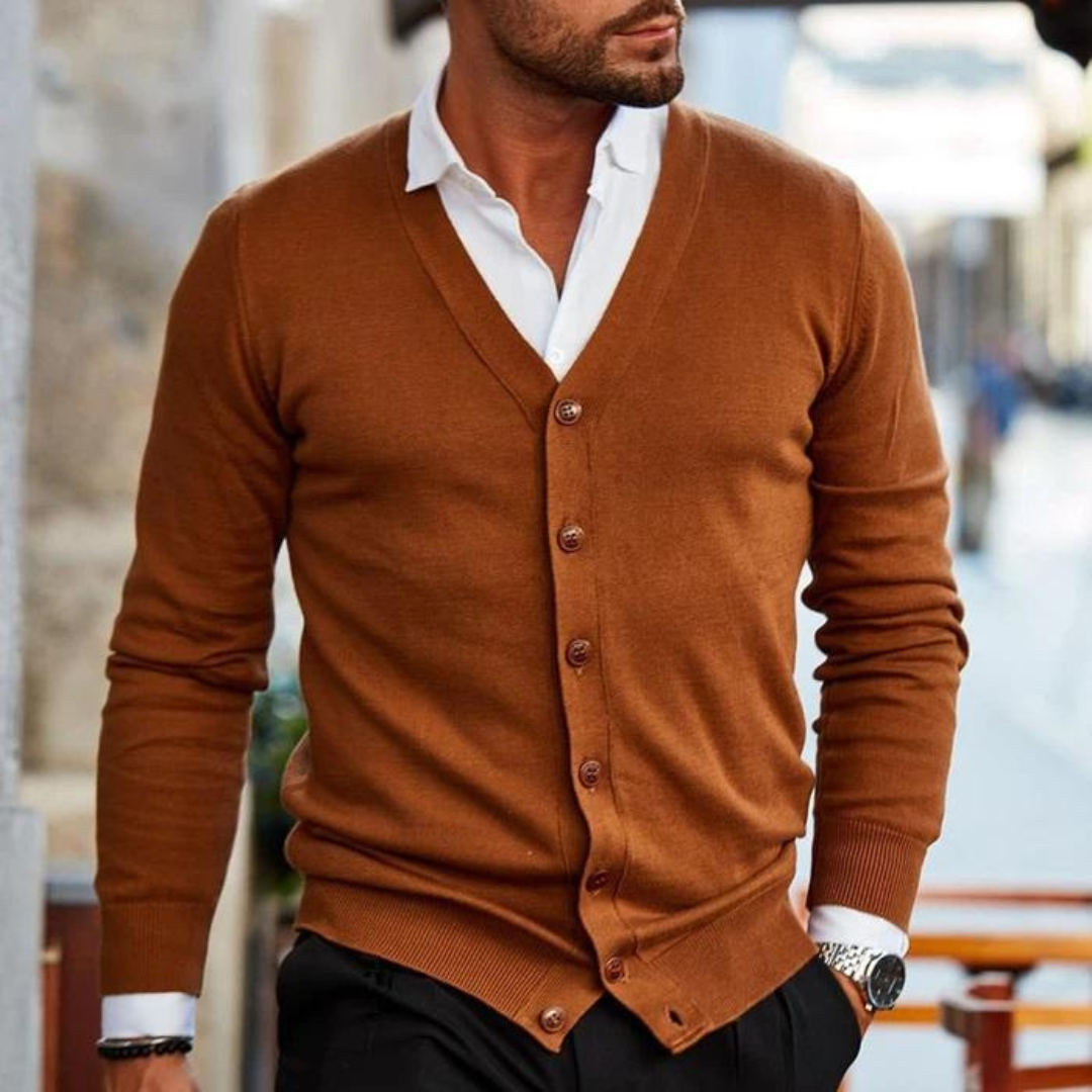 David | Men's V-Neck Cardigan | Casual