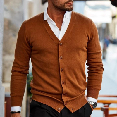 David | Men's V-Neck Cardigan | Casual