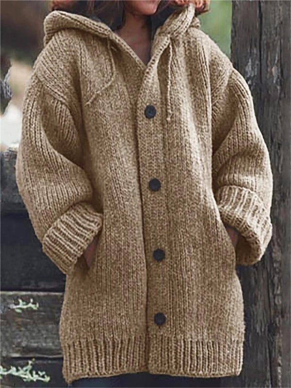Amelia | Women's Cozy Hooded Knit Cardigan