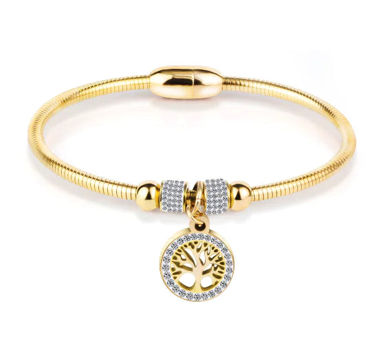 Tree of Life Cross Bracelet (stainless steel)