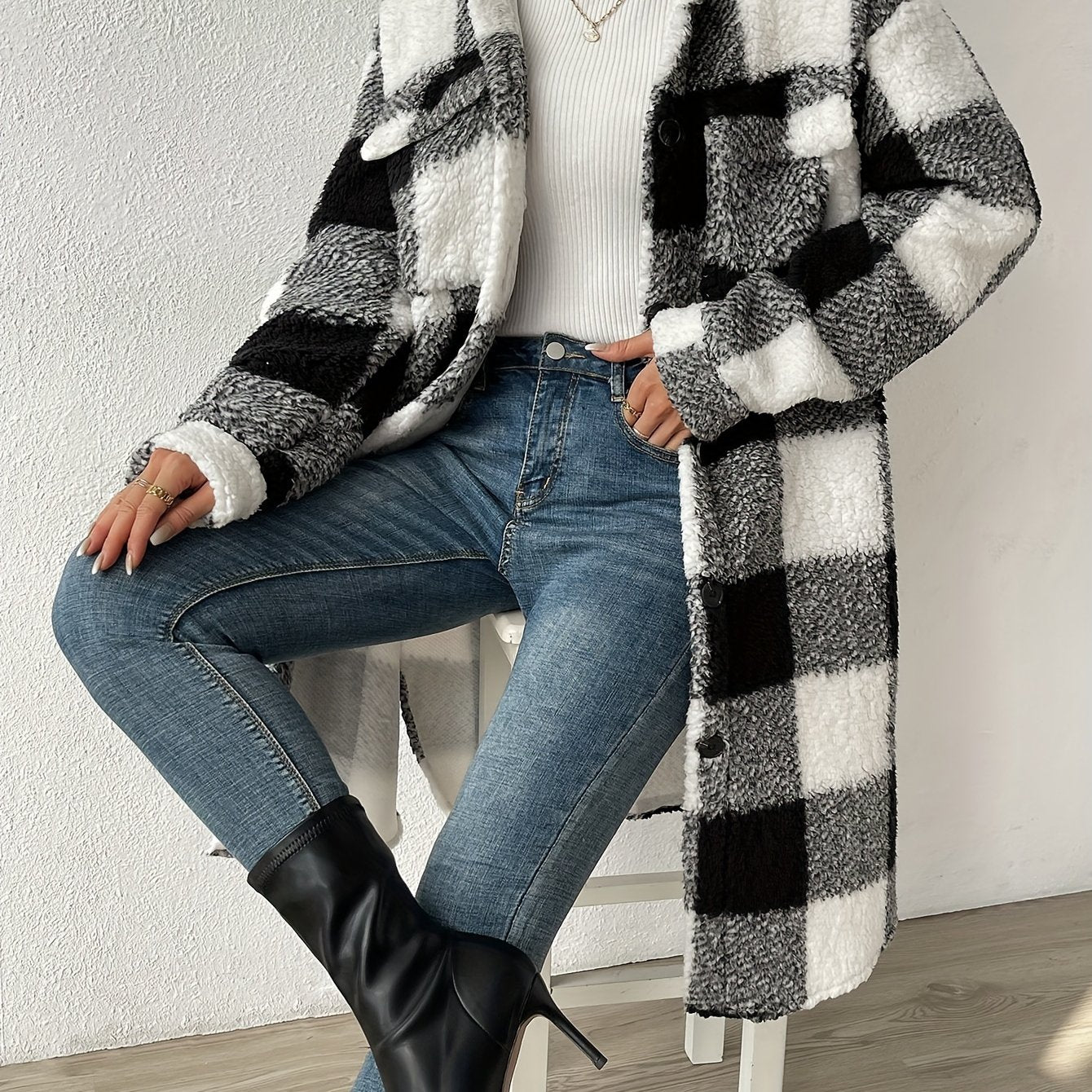 Lydia | Plaid Teddy Jacket for Extra Warmth