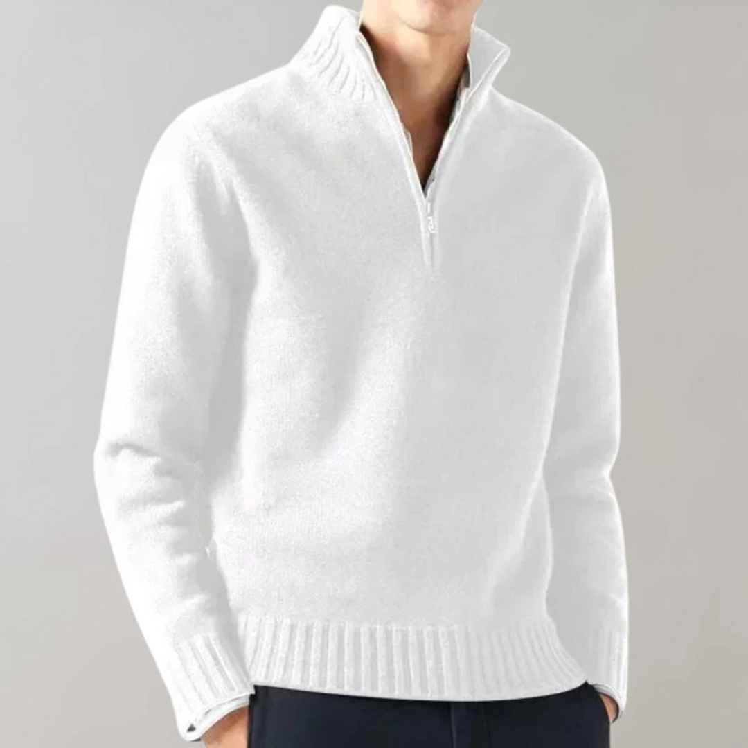 Men's Ribbed Zip Sweater | Comfortable
