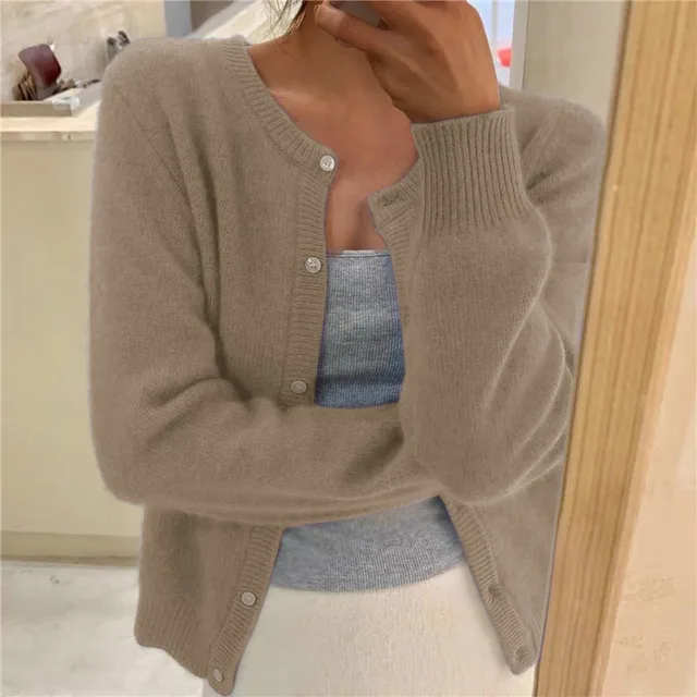 Freya | Solid Color Knit Cardigan for Women