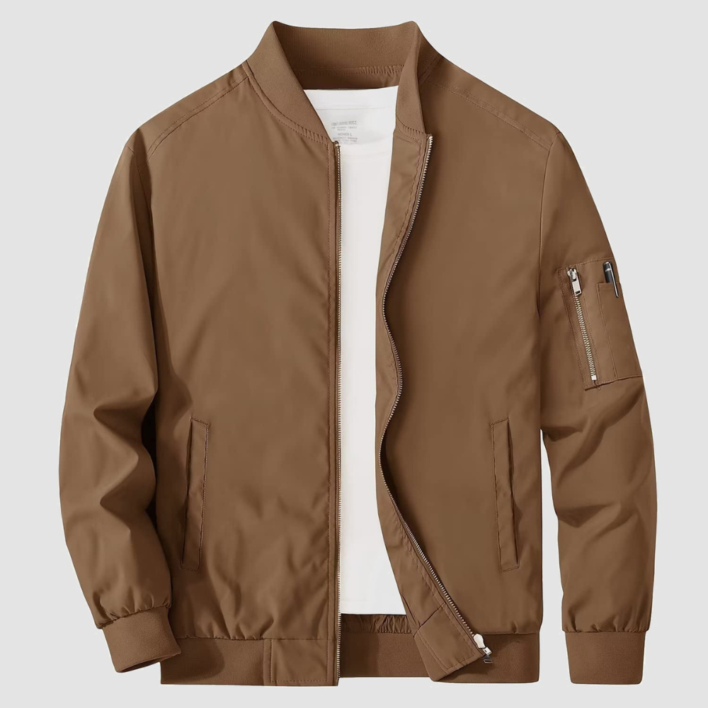 Men's Zippered Bomber Jacket | Lightweight