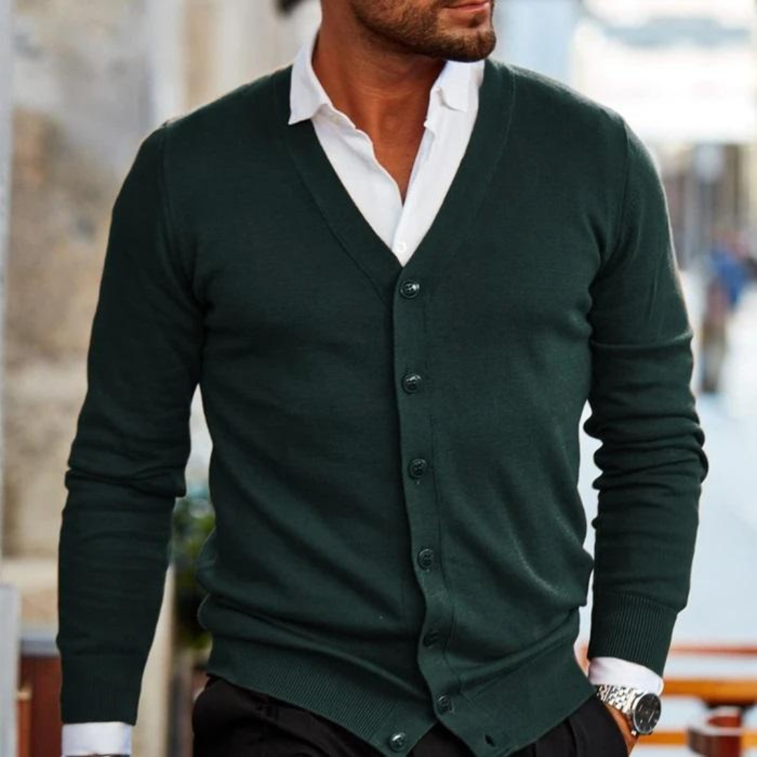 David | Men's V-Neck Cardigan | Casual