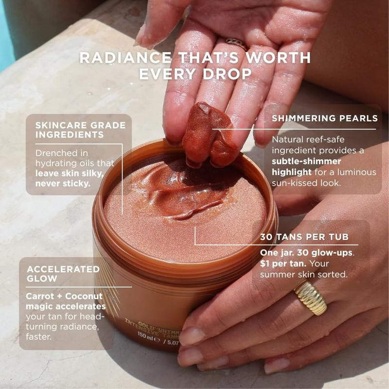 Gold Shimmer Intensive Tanning Gel - 2 pack