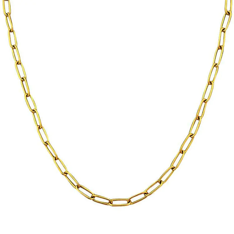 Geometric Box Chain Necklace (gold finish)