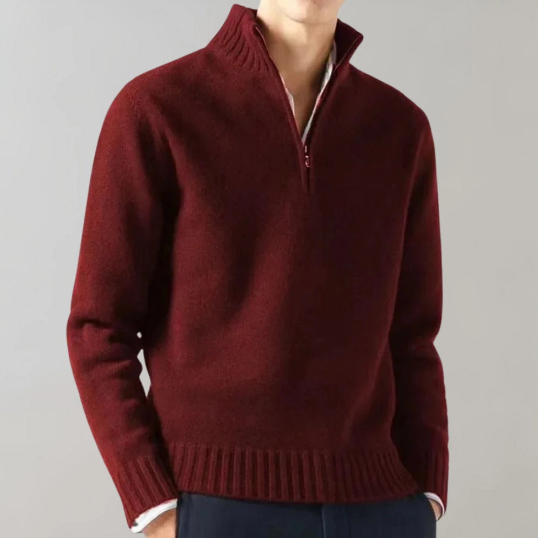 Men's Ribbed Zip Sweater | Comfortable