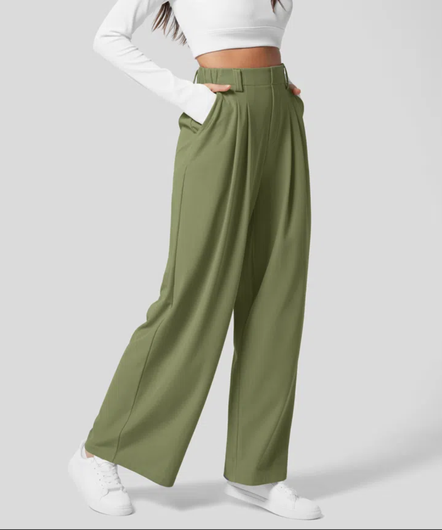 ALDEN™ - Elegant Elasticated High-Waisted Trousers
