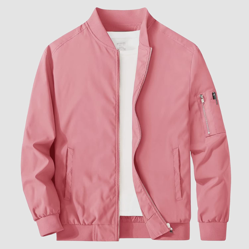 Men's Zippered Bomber Jacket | Lightweight