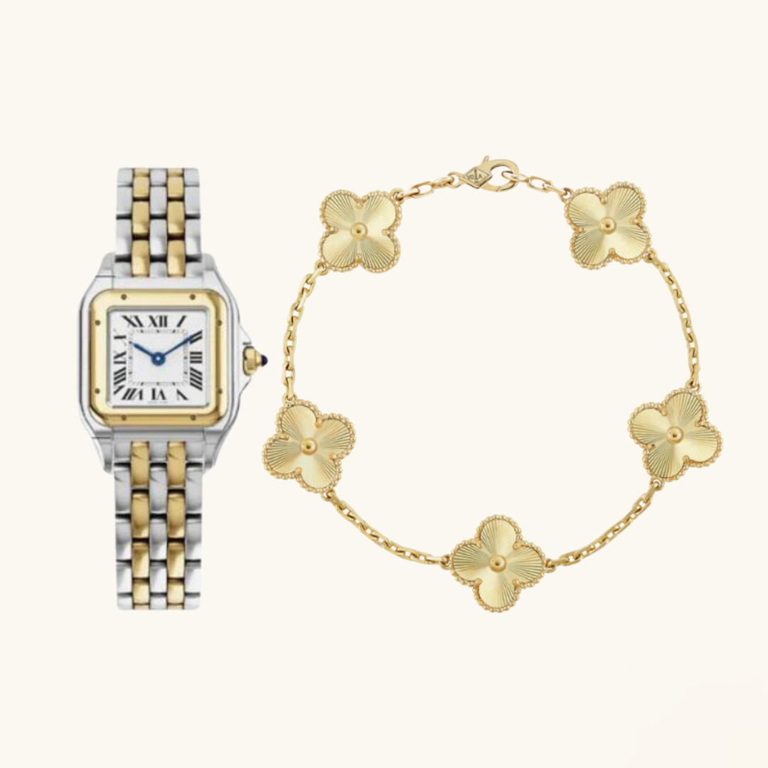 Julio Watch & Bracelet Set (gold finish, 2-piece)