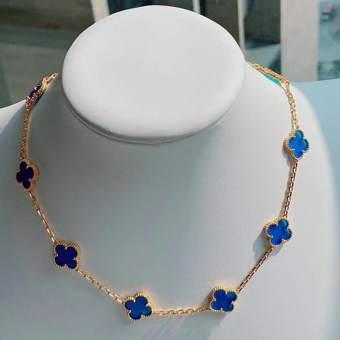 CLOVER | 10 Motif Blue Necklace
