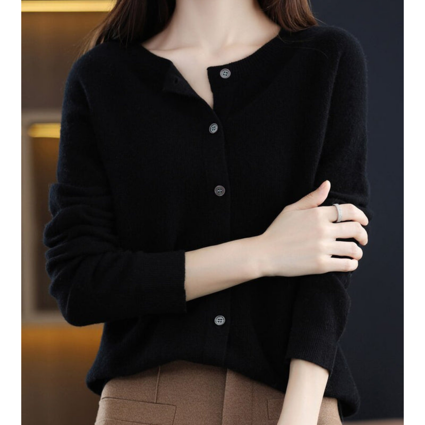 Poppy | Women's Round Neck Cardigan Sweater