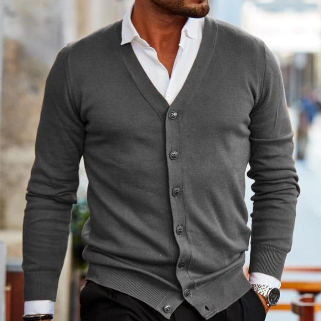 David | Men's V-Neck Cardigan | Casual