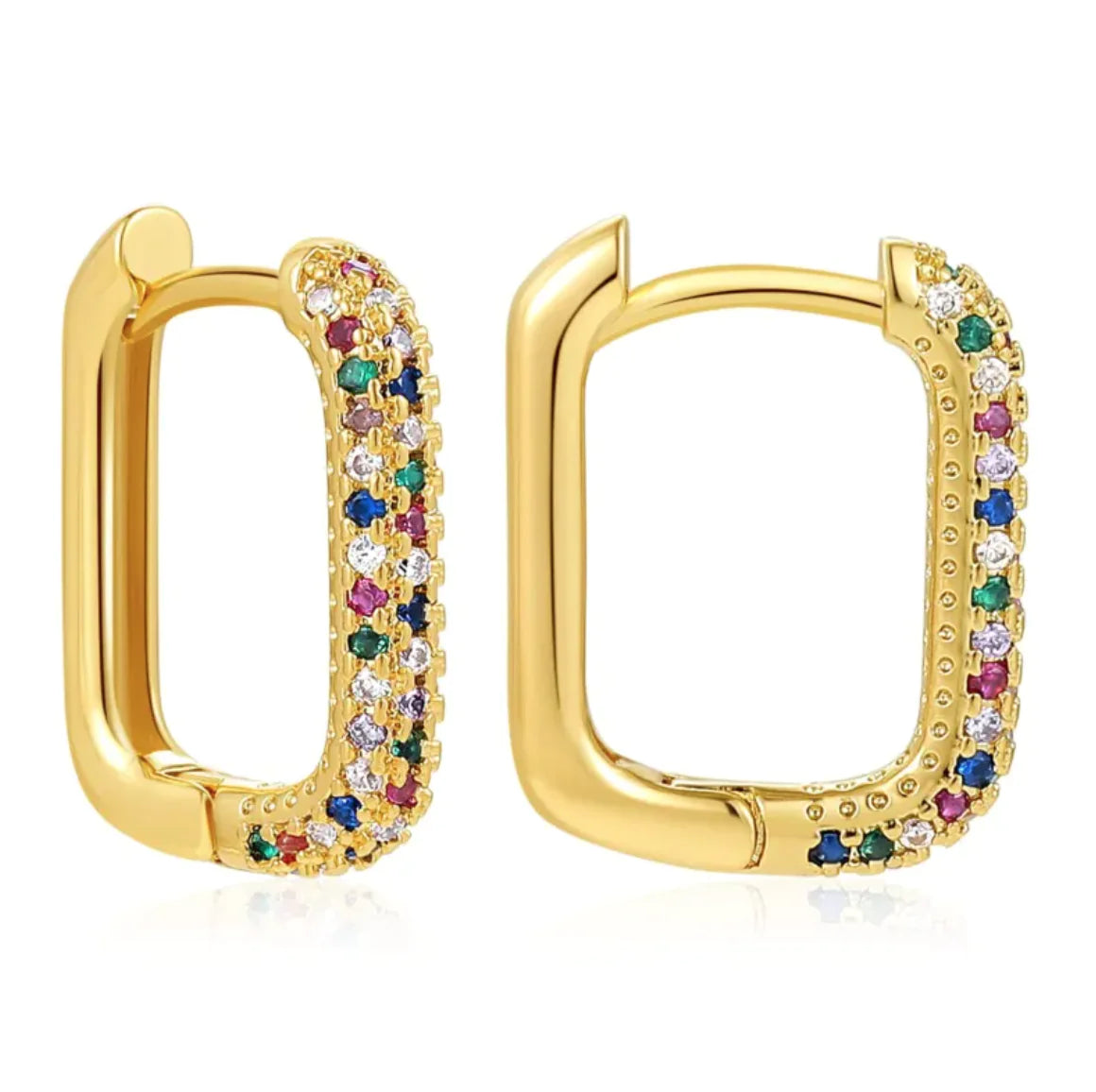 Cuban Link Diamond Drop Earrings (gold finish)