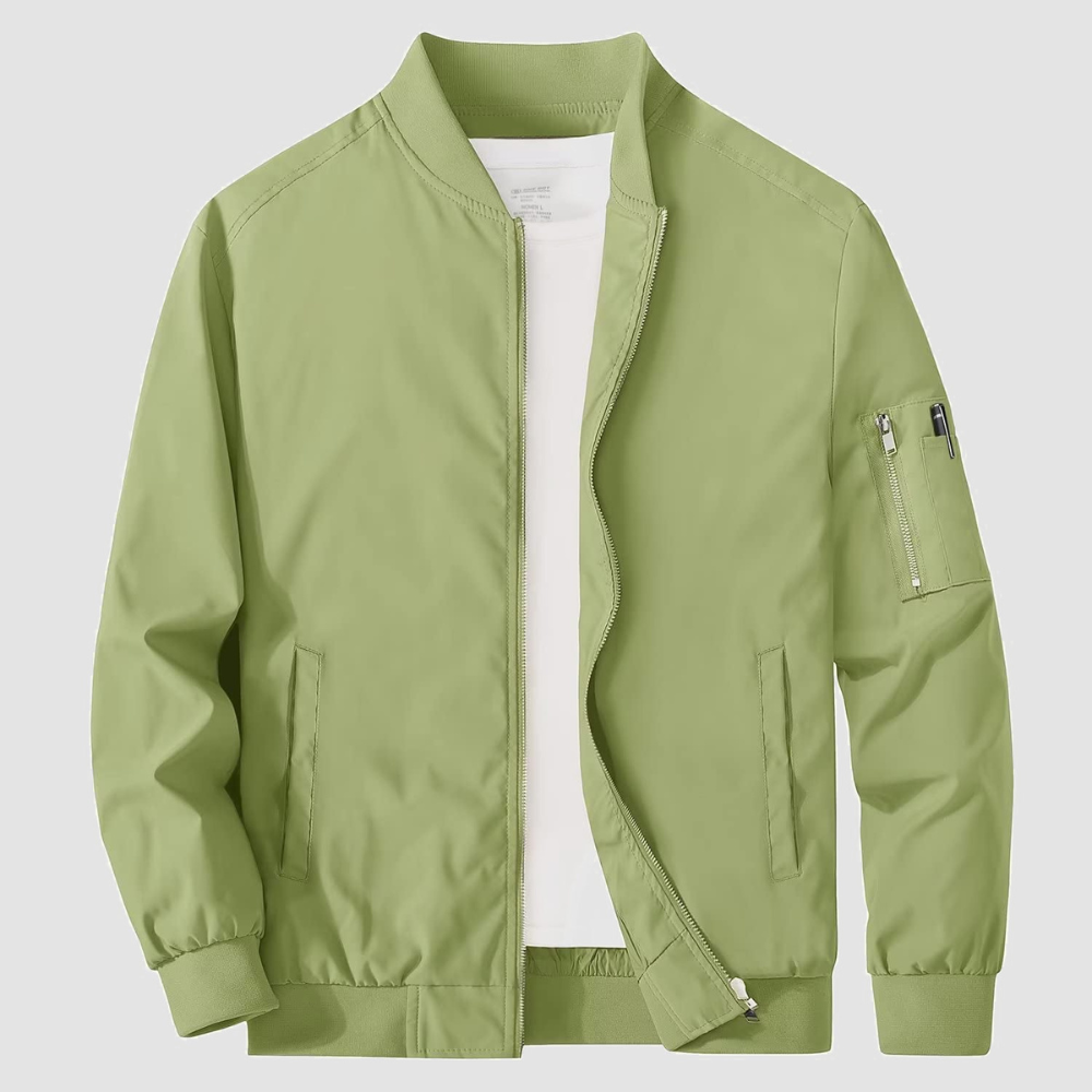 Men's Zippered Bomber Jacket | Lightweight