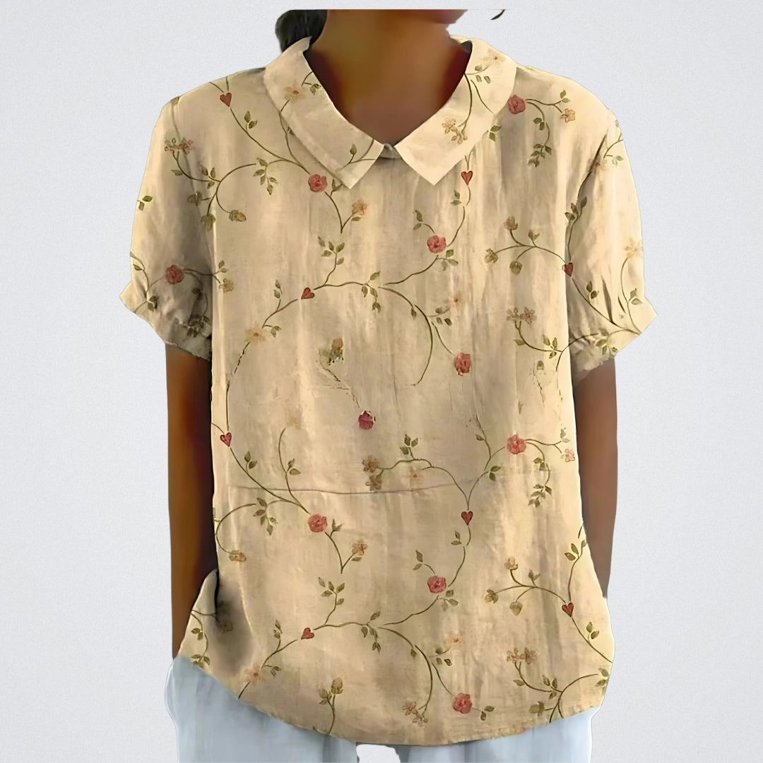 Lina™ | Floral Linen Blouse
