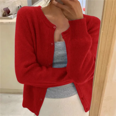 Freya | Solid Color Knit Cardigan for Women