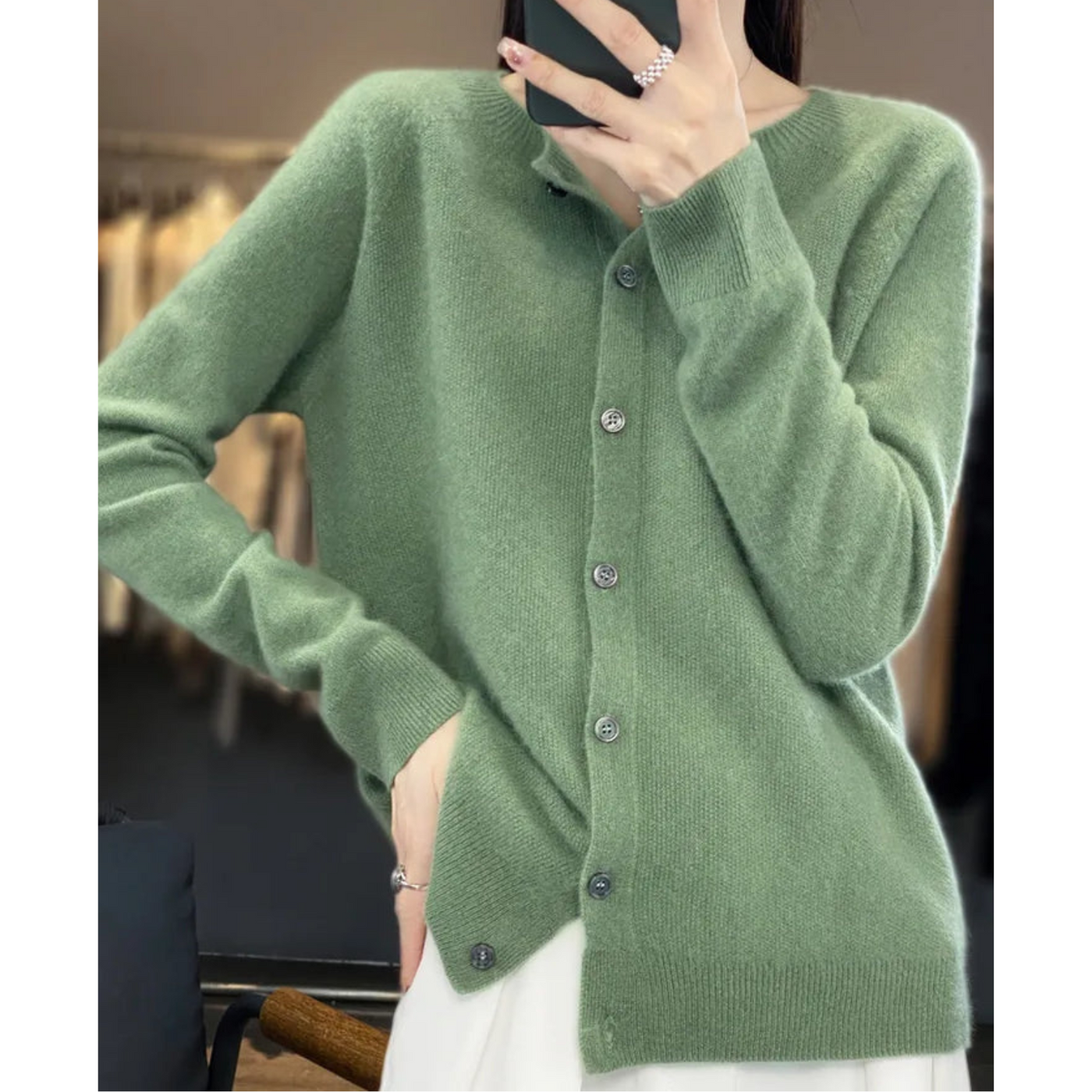 Poppy | Women's Round Neck Cardigan Sweater