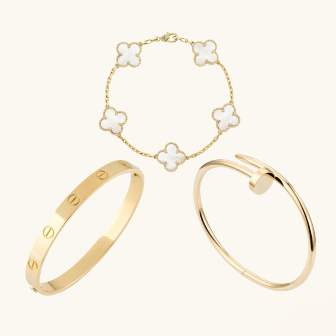 Ellen Bracelet Set (gold finish, 3-piece)