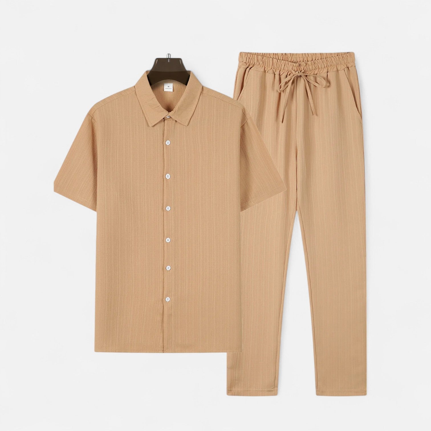 Men’s Long Two-Piece Set – Relaxed Refinement, All-Season Versatility