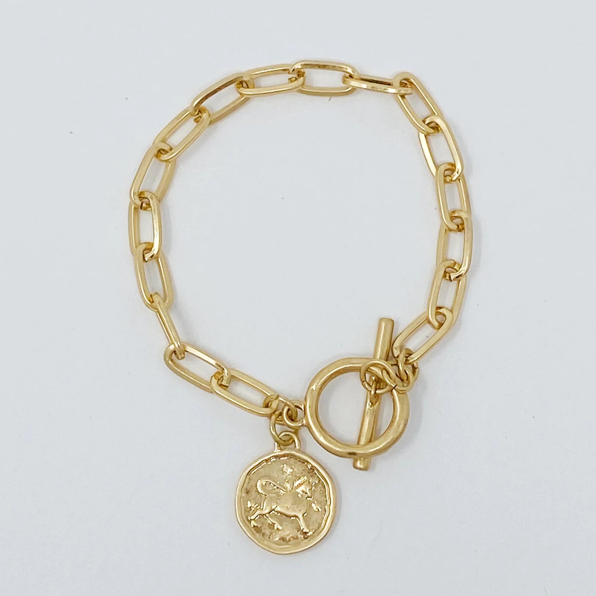 Zodiac Charm Chain Bracelet (Gold Finish)