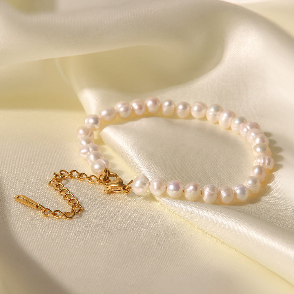 Baroque Pearl Bracelet (stainless steel)
