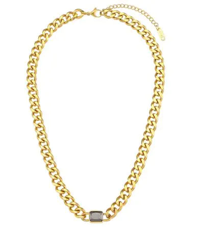 Gold Plated Gemstone Necklace (gold finish)