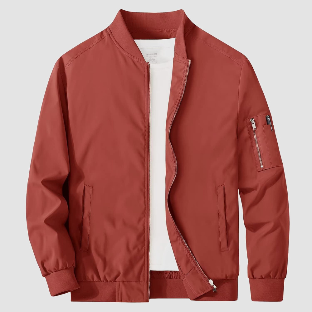 Men's Zippered Bomber Jacket | Lightweight