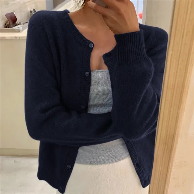 Freya | Solid Color Knit Cardigan for Women