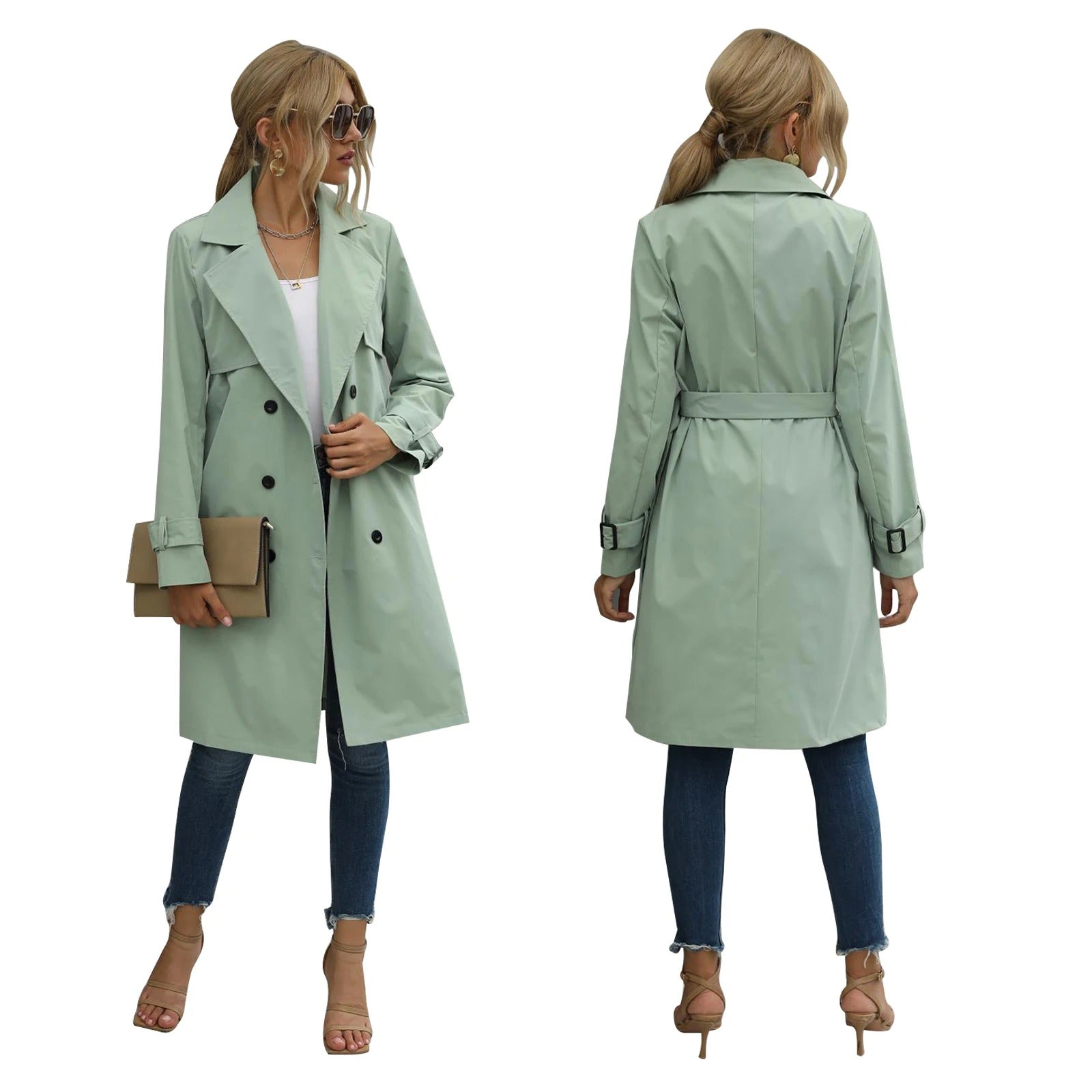 Lucy | Women's Knee-Length Casual Trench Coat