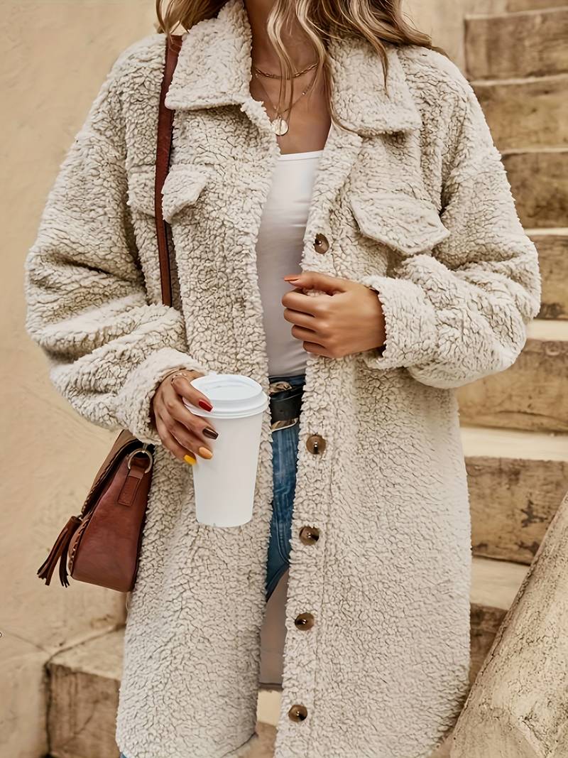 Annika | Cozy Beige Teddy Jacket for Women